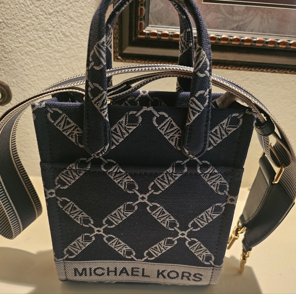 Michael Kors Blue Patterned Mini Tote